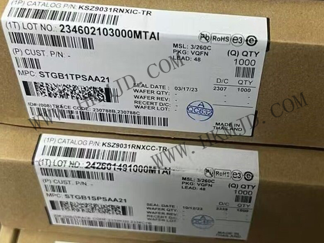 明佳達供求【Microchip】KSZ9031RNXIC 帶 RGMII 接口的千兆位以太網(wǎng)收發(fā)器