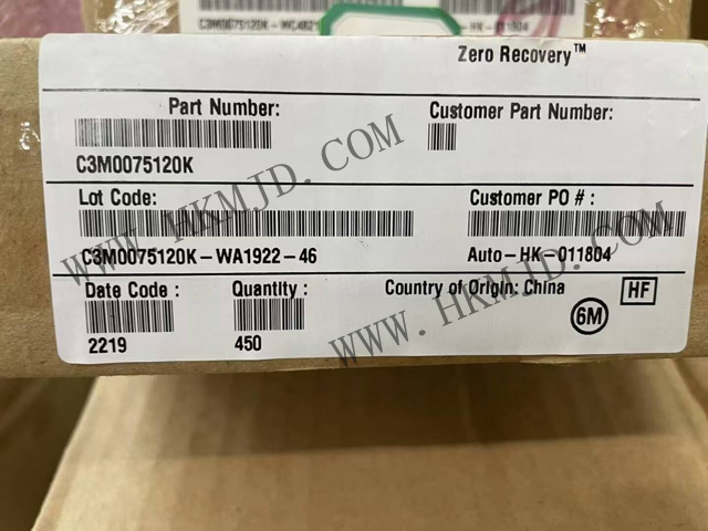 現(xiàn)貨供應(yīng) Wolfspeed C3M0075120K 1200V SiC MOSFET，75mΩ 低導(dǎo)通電阻